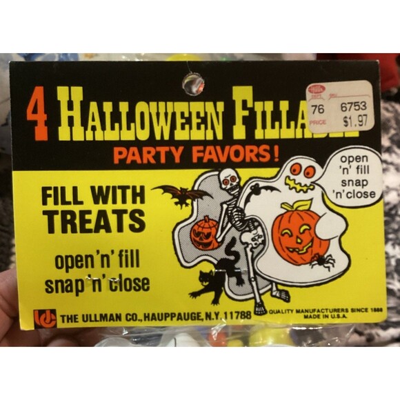 VINTAGE Ullman Halloween Fillable Plastic Party Favors Treat Boxes 2 Sealed Sets - Picture 3 of 16